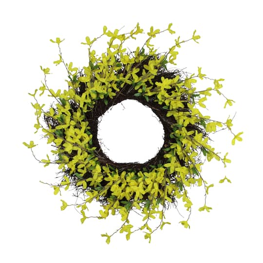 24" Yellow Forsythia & Grapevine Wreath